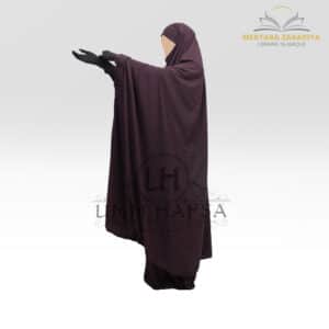 Librairie musulmane - jilbab 2 pieces umm hafsa prune